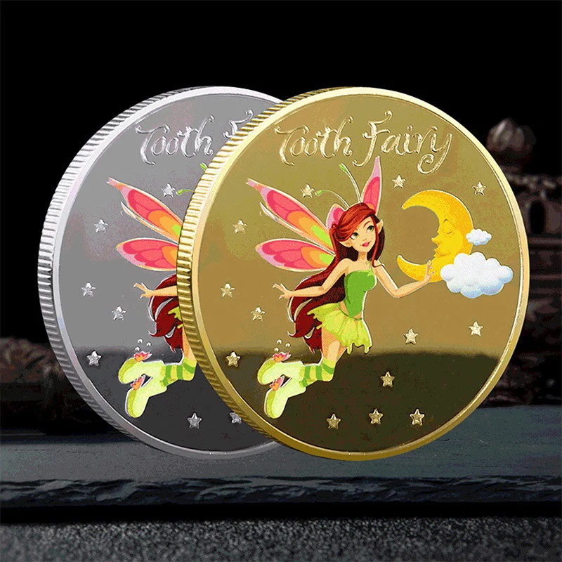 

Tooth Fairy Coin Durable Tooth Fairy Gold Plated Commemorative Coin Multi-Purpose Funny Children's Lucky Tooth Change Gold Coin