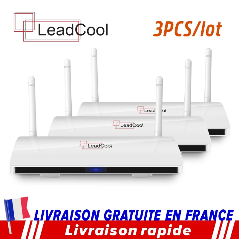 

3Pcs/lot Leadcool Smart TV Box Android 9.0 Amlogic S905W 2G 16G 4K H.265 TVBox 2.4G Wifi 100M Leadcool Android TV Set top Box