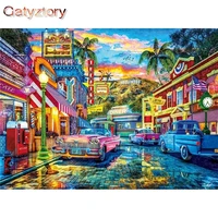 gatyztory city street diy painting by numbers handpainted canvas painting home wall art picture for living room unique gift