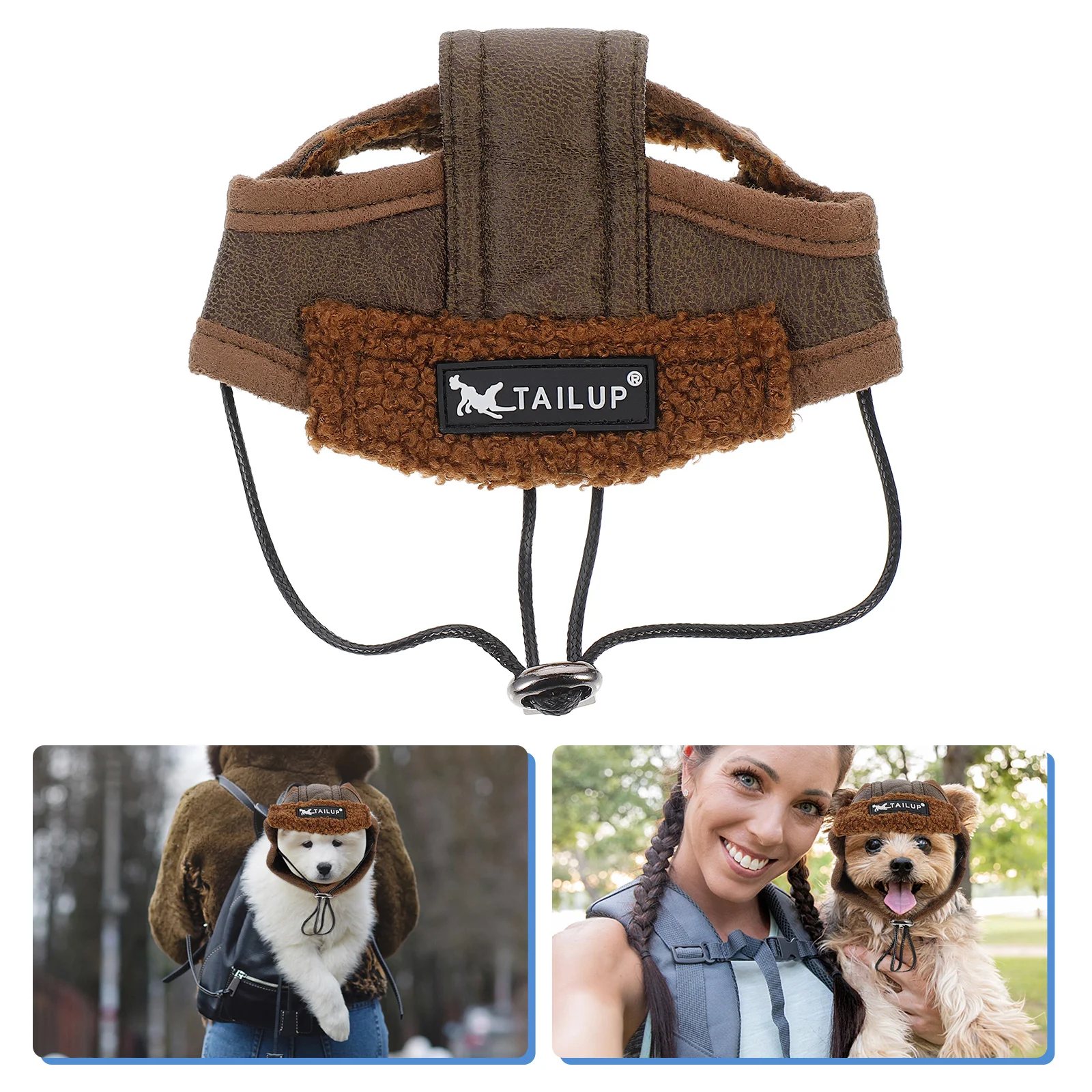 

Dog Hat Costumewinter Puppy Cap Hats Petdogscosplay Ornament Catearholesheadwear Coffee Accessories Show Headgear Beaniecold