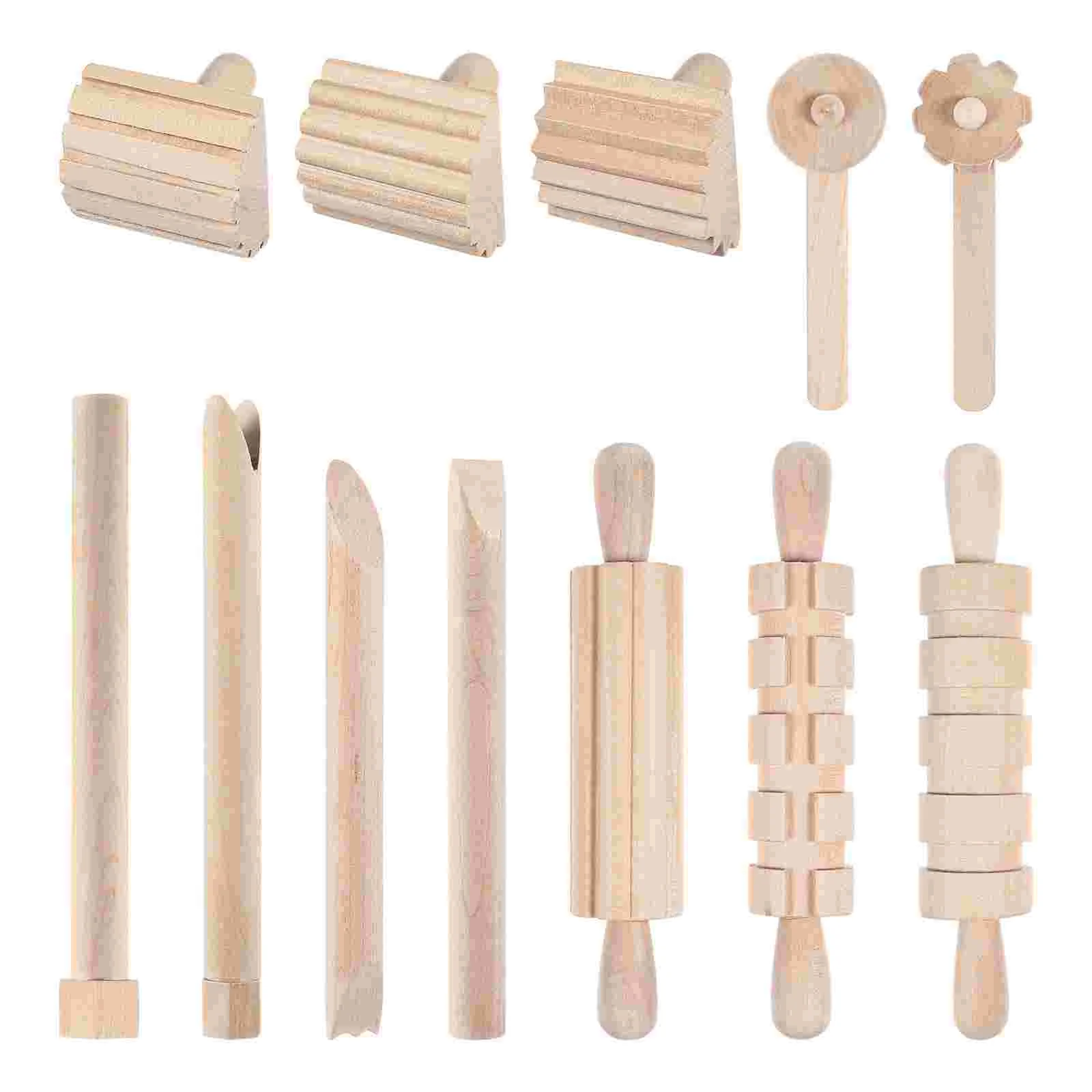 

Wooden Stamps Tools Clay Carving Ceramics Pottery Sculpting Handmade Mason Mold forms Polymer set