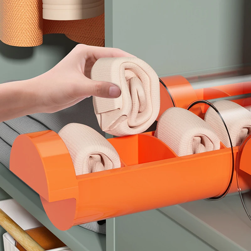 

Cylindrical Sock Storage Box Student Dormitory Drawer-type Underwear Socks Portable Dustproof Underwear Storage Box Artifact