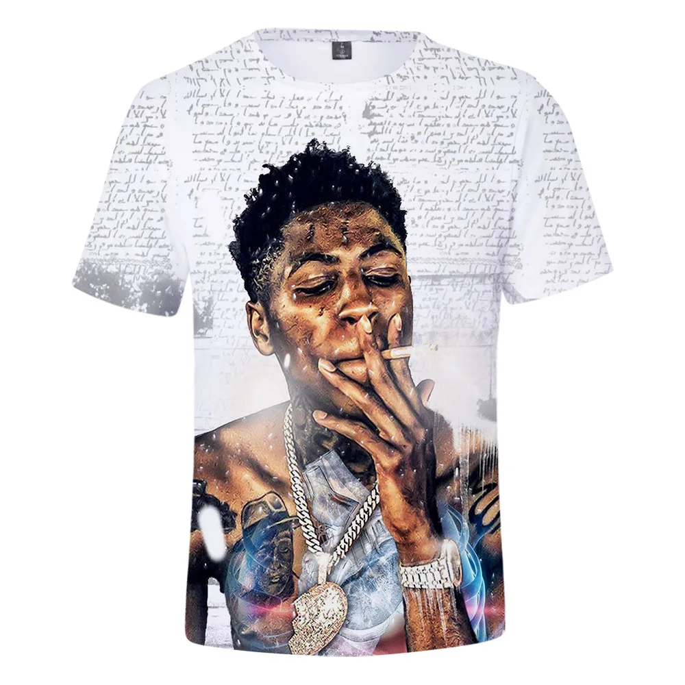 

2021 Camisetas Hombre Short Sleeve Oversized Tee Shirts Men Women Hip Hop Rapper YoungBoy Never Broke Again 3D Print T-shirt