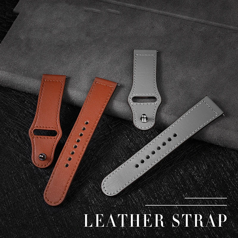 Leather Strap for Samsung Watch 4/5 40 44mm Watch 5 Pro 45mm bracelet 20/22mm Band for Galaxy Watch 4 Classic/Active 2/3 42 46mm