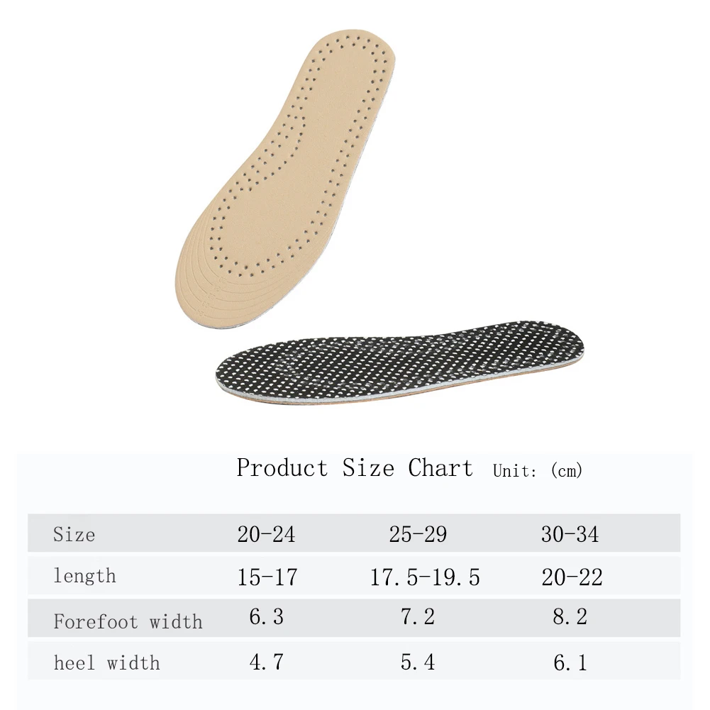 Leather Children Shoes Insoles Cuttable Ultralight Boys Girls Sport Shoes Pads Soft Anti Slip Breathable Healthy Kids Pads