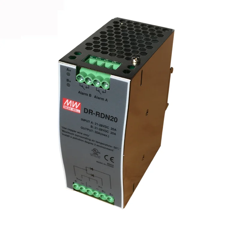 

20A power supply redundancy module DR-RDN20 24V 20A switch 30V short circuit/overload/overvoltage 20A per input