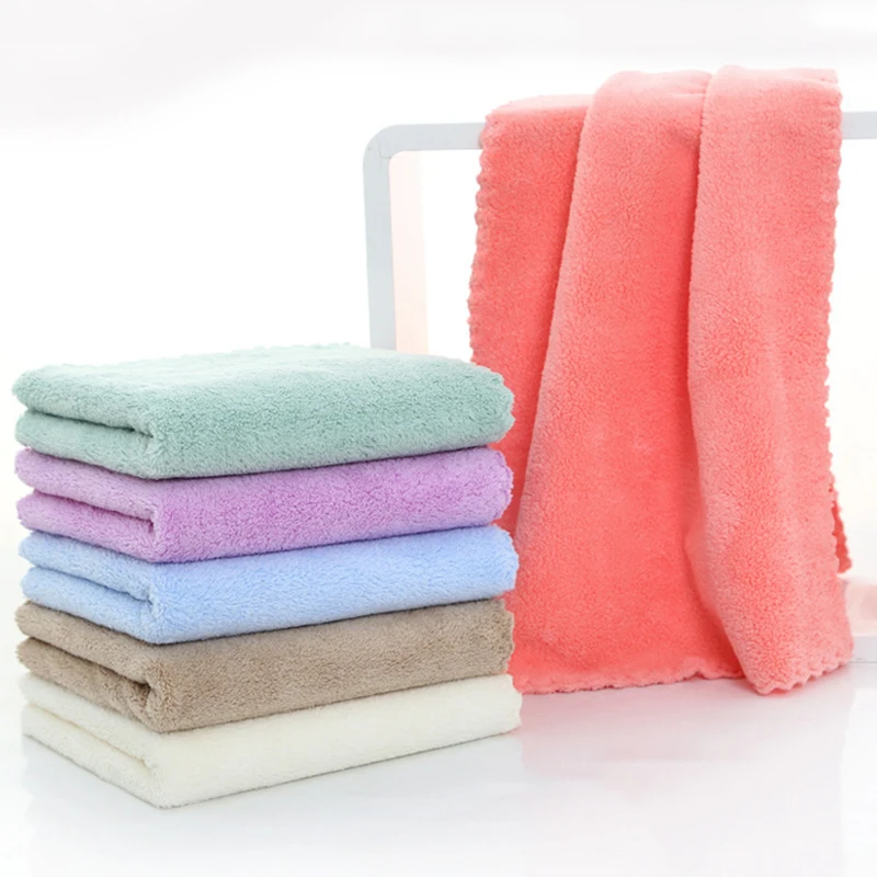 

Home Towels Coral Velvet Towel Face Towe Washrag 35*75cm Microfiber Absorbent Soft Comfort Breathable Quick