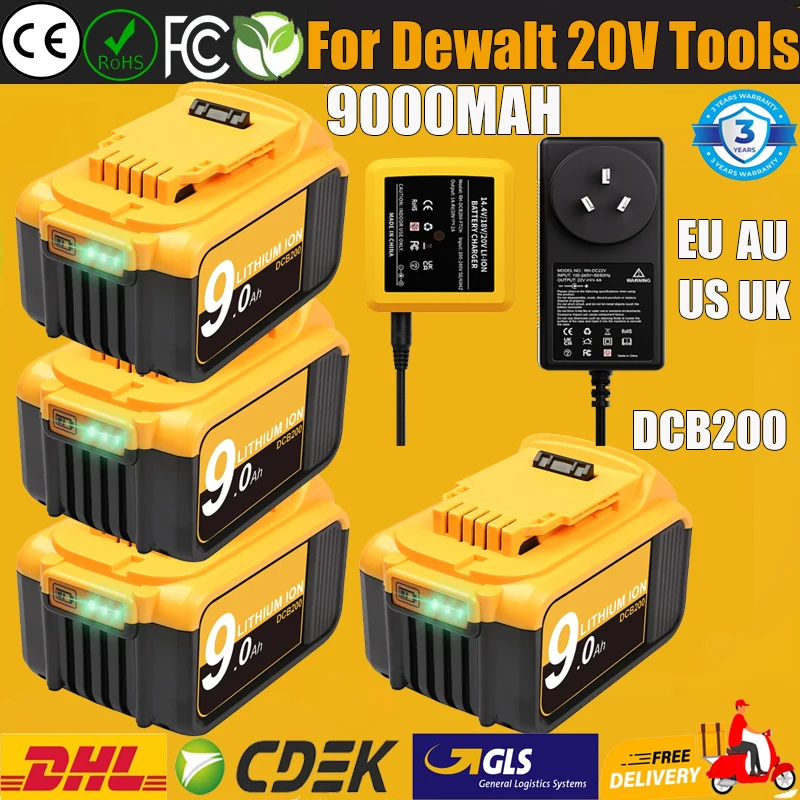 Аккумулятор для Dewalt DCB200 DCB609 DCD805