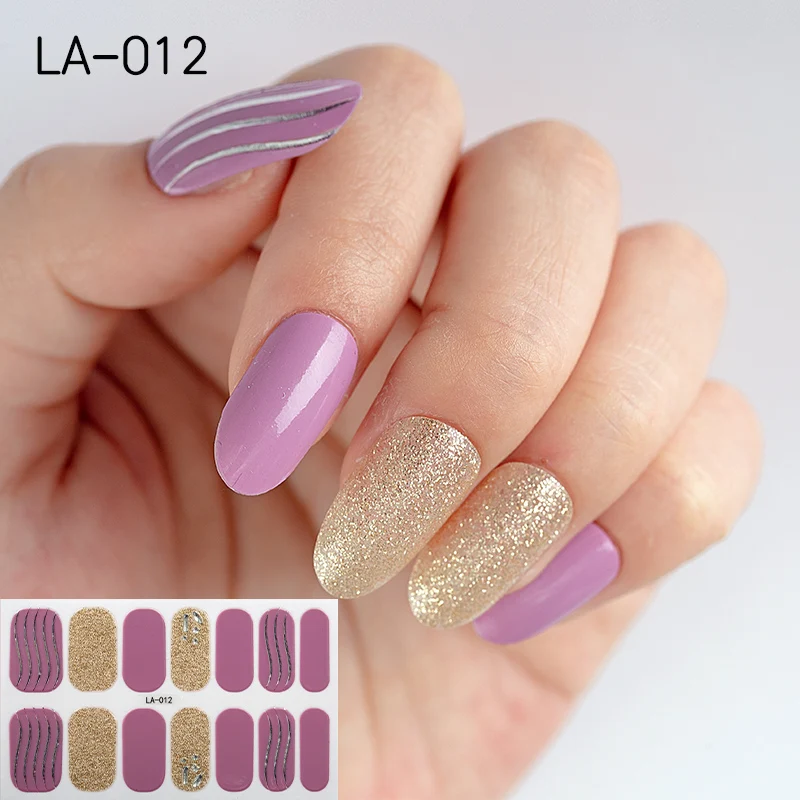 

New Arrival 3D Glitter Nail Wraps Colorful Flower Summer Designs Nail Art Stickers Full Cover Self-Adhesive