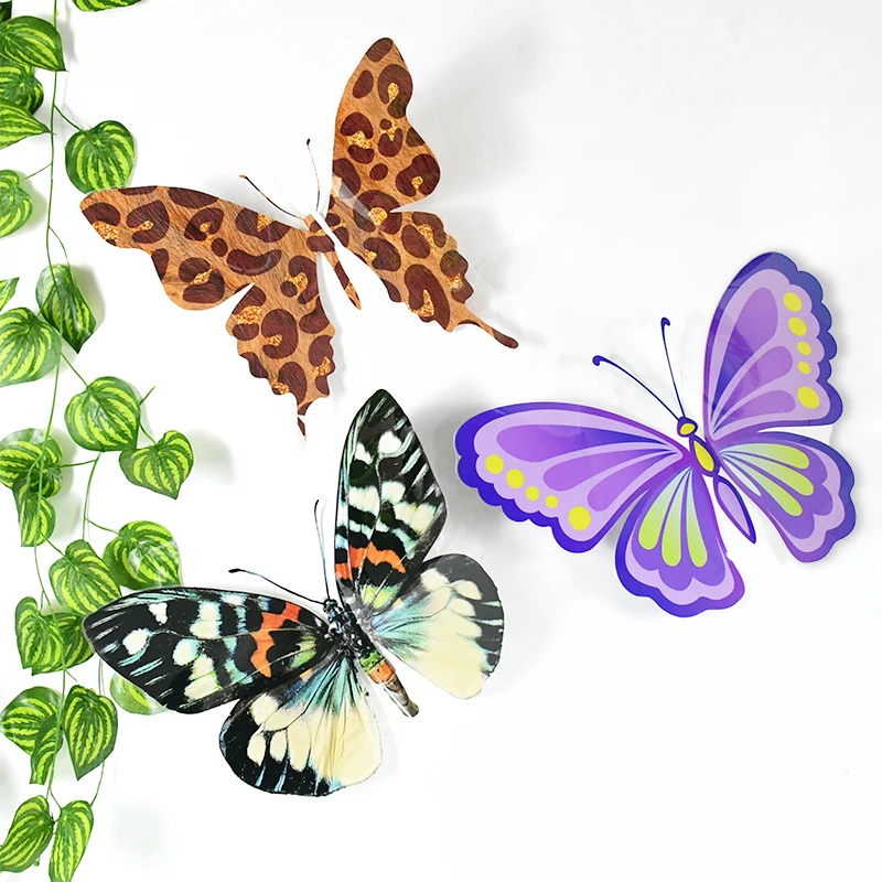 

3D Butterfly Wall Sticker Home Bedroom Decor Multicolor Big Butterflies Wall Decals Wedding Fsetival Party Stickers Decorations