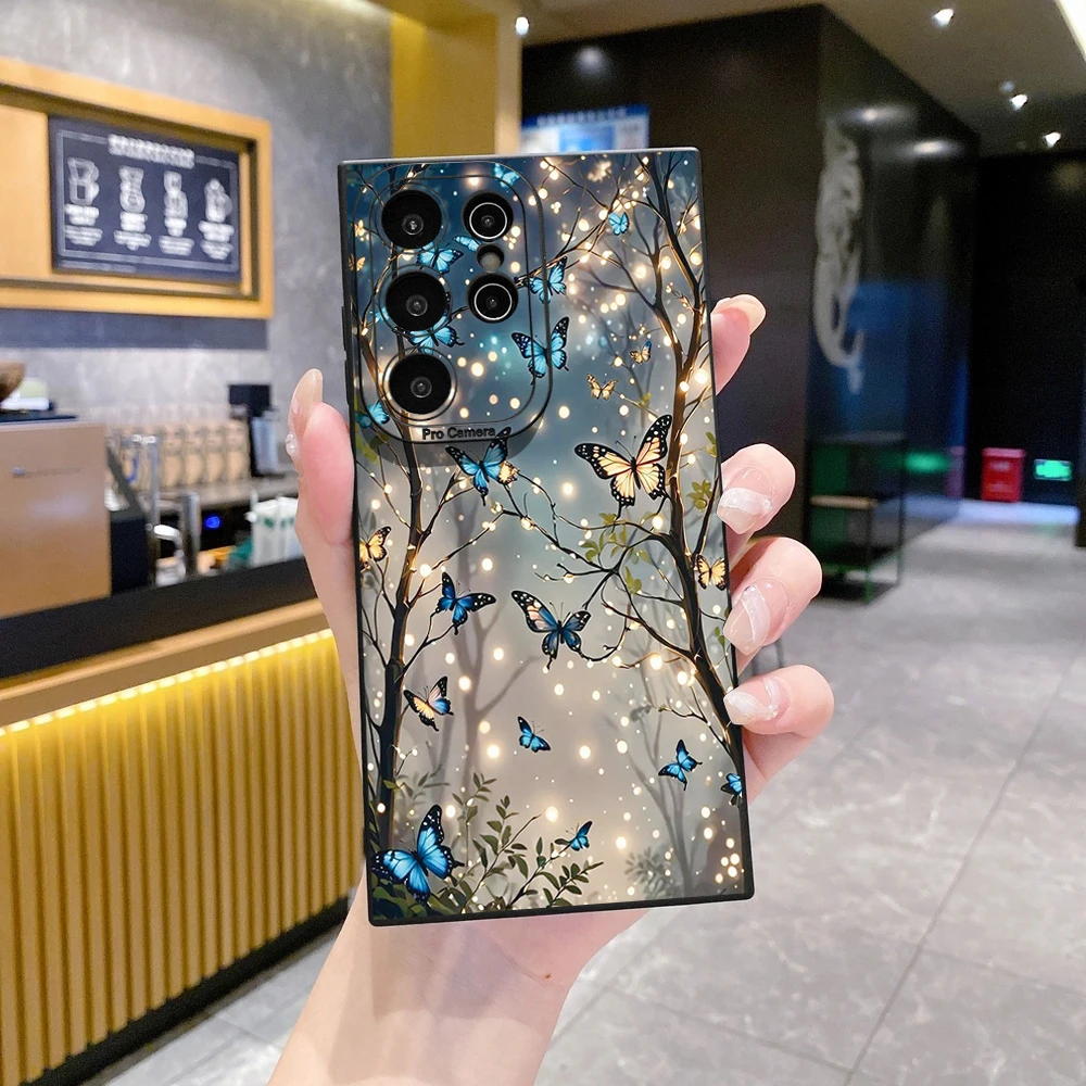 Фото Совместимость с Samsung Galaxy S25 S24 S23 Ultra S22 Plus Note 20 S21 FE Чехол с цветочной бабочкой Tongyan Cover №2