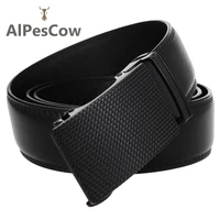 100 alps cowhide ratchet belt for men genuine leather waist strap luxury casual business waistband designer brand formal male