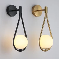 modern led wall lamps metal living room lamp fashion nordic bedside lamp glass wall lamp bedroom decoration light fixture