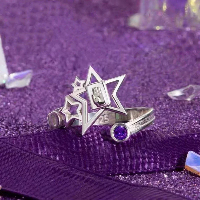 JoJos Bizarre Adventure Kujo Jotaro открывающееся кольцо для мужчин и женщин серебряный цвет