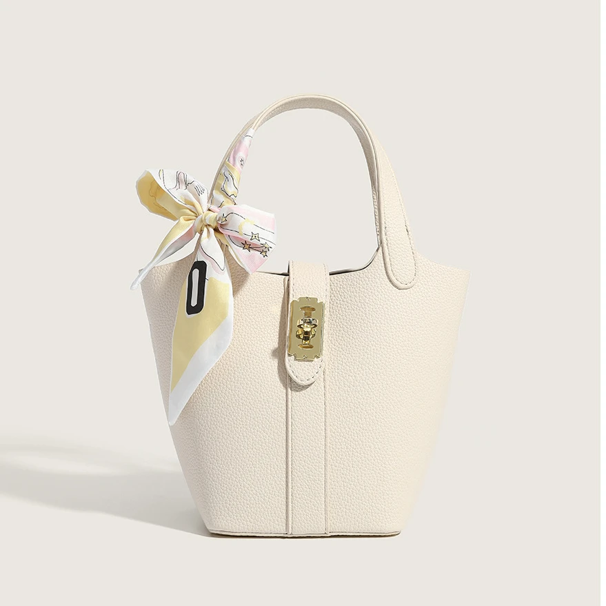 2022 New Women Fashion Bucket Bag Soft Lychee Leather Shoulder Bag Female Luxury Designer Handbags All-match Crossbody Bags