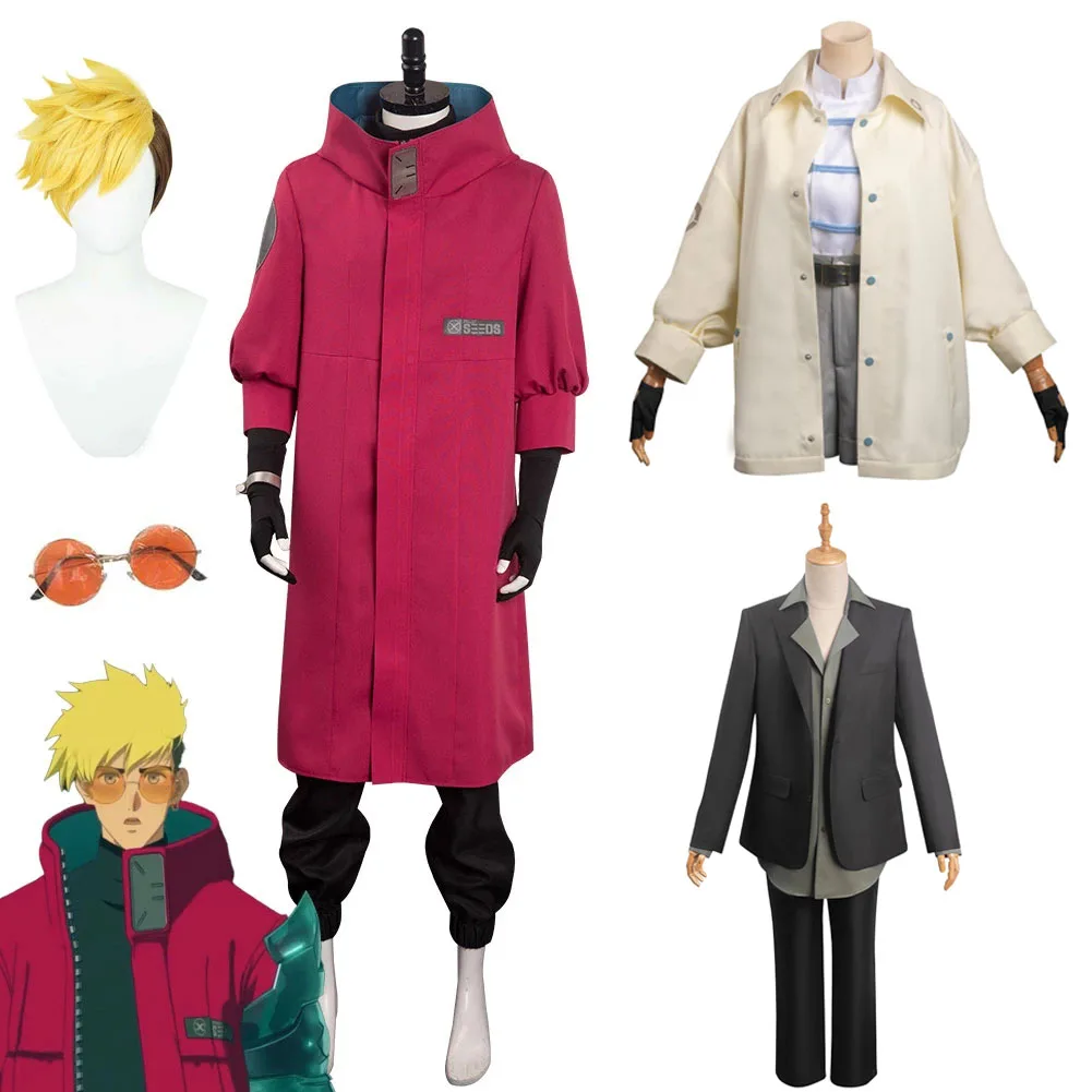 

Vash the Stampede Cosplay Costume Coat Pants Outfits Halloween Carnival Suit Role Play for Male Men Clothing Disguise