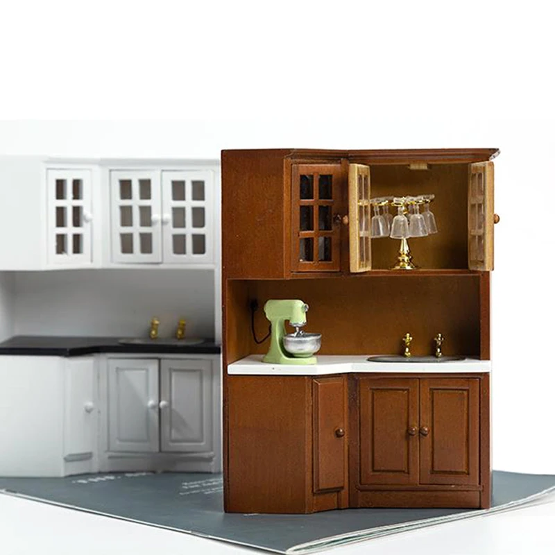Высокое качество лидер продаж 1:12 миниатюрный деревянный китайский гардероб