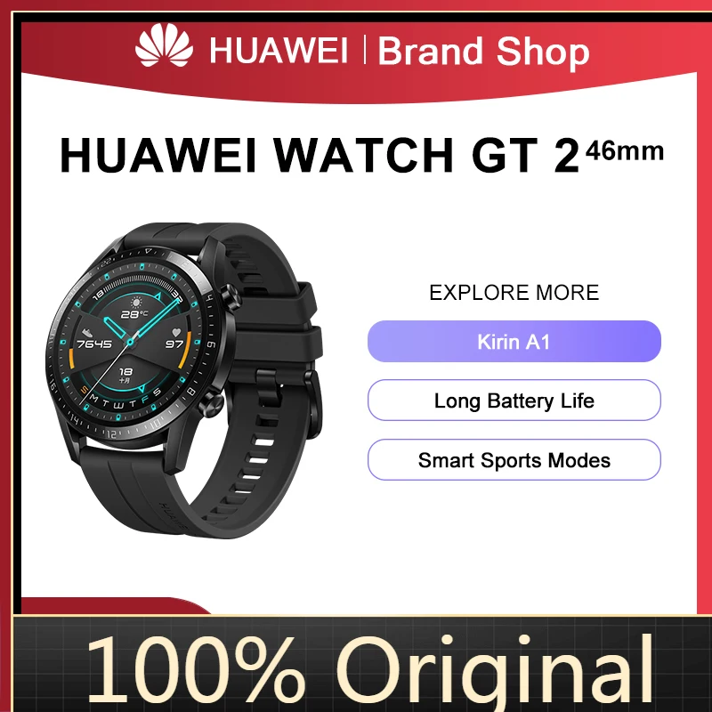 

Оригинальные часы HUAWEI GT 2, умные часы с пульсометром, трекером сна, водонепроницаемые Смарт-часы Huawei GT2, GPS, фитнес-трекер