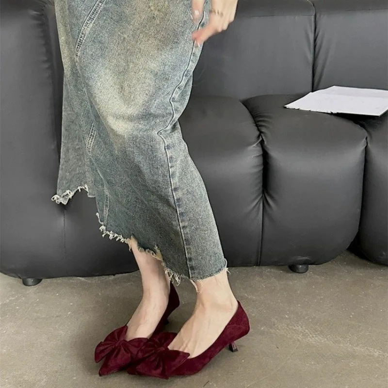 Женские туфли на высоком каблуке роскошные дизайнерские из искусственной замши