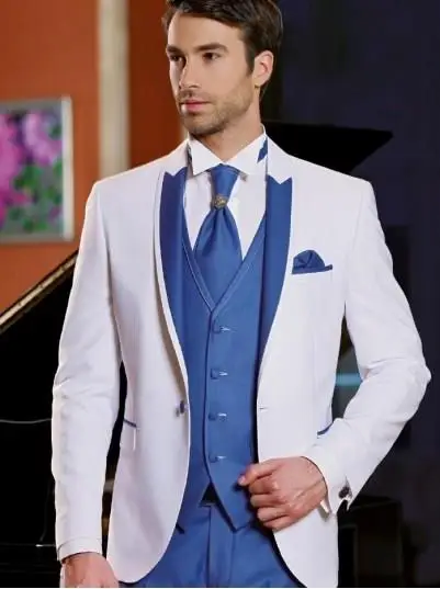 

New Arrival Fashion Costume Homme Groom Tuxedos Groomsman Wedding Men Prom Blazer Terno Masculino 3 Pieces (Jacket+Pants+Vest)
