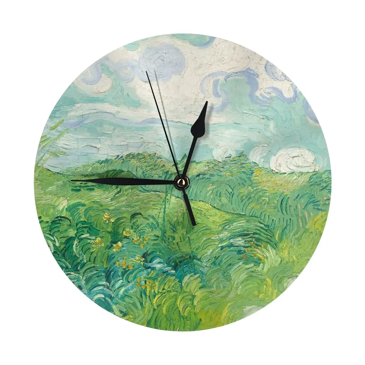 Зеленые пшеничные поля Винсента Ван Гога настенные часы auвера 1890 украшение