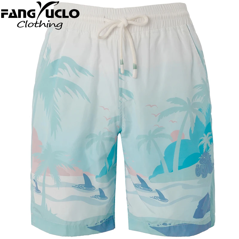 

FANGYUCLO Casual Shorts Men's 2022 New Summer Full Printed Gradient Color Quarter Pants Loose Thin Shorts FC2022444
