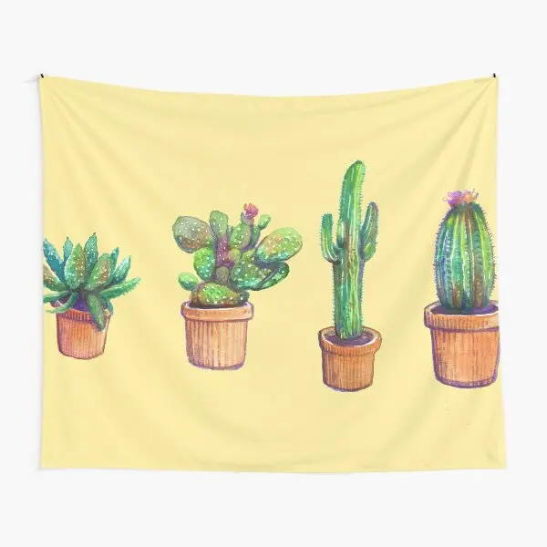 

Желтый гобелен с рисунком кактуса, одеяло для йоги, путешествий, гостиной, красивый подвесной Декоративный Настенный Коврик для спальни