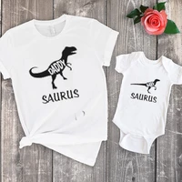 dinosaur shirts saurus family tshirts daddy tops summer 2021 family matching clothes christmas print casual tee baby clothes