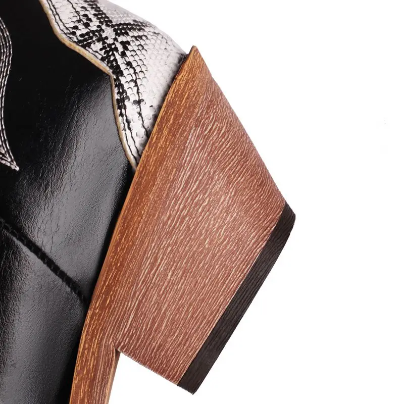 SIMLOVEYO модные кожаные женские сапоги Westren обувь без шнуровки на массивном каблуке 5