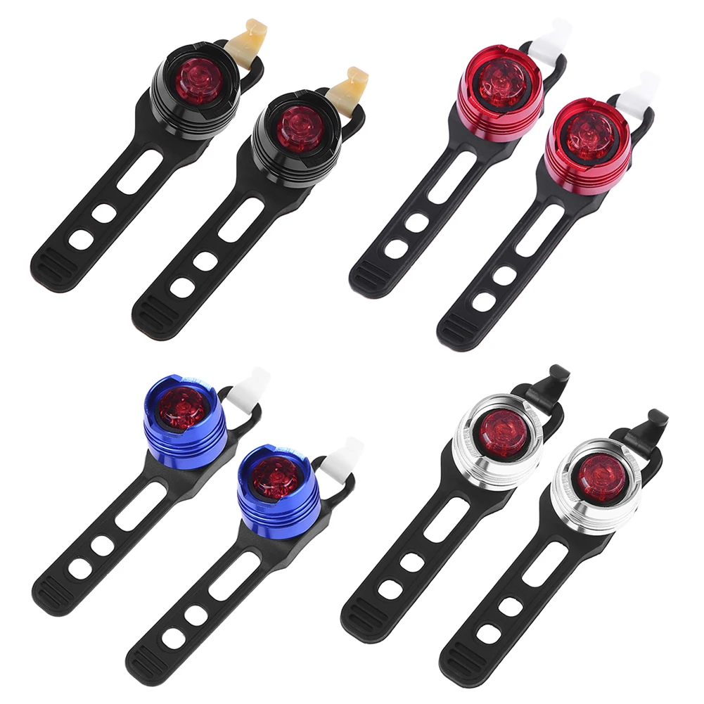 

2pcs Bicycle Tail Rear Light Mountain Bike Aluminum Alloy Red Flashlights Safety Cycling Warning Taillight Lamp