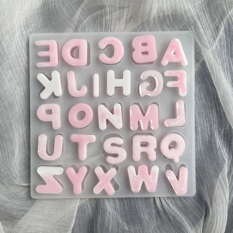 

Silicone Mold Medium Letter Keychain Mould With Hole Keyring Pendant DIY Craft