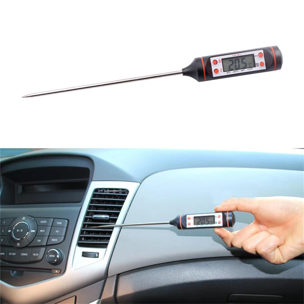 

Игольчатый цифровой термометр для кондиционера автомобиля с ЖК-экраном, Кухонный Термометр для проверки диапазона минус-50 ~ + 300 градусов