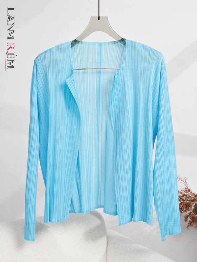 

LANMREM Summer Shirt For Women Round Neck Long Sleeves Open Stitch Outdoor Tops Fashion Tide Female Clothing 2023 New 32D271