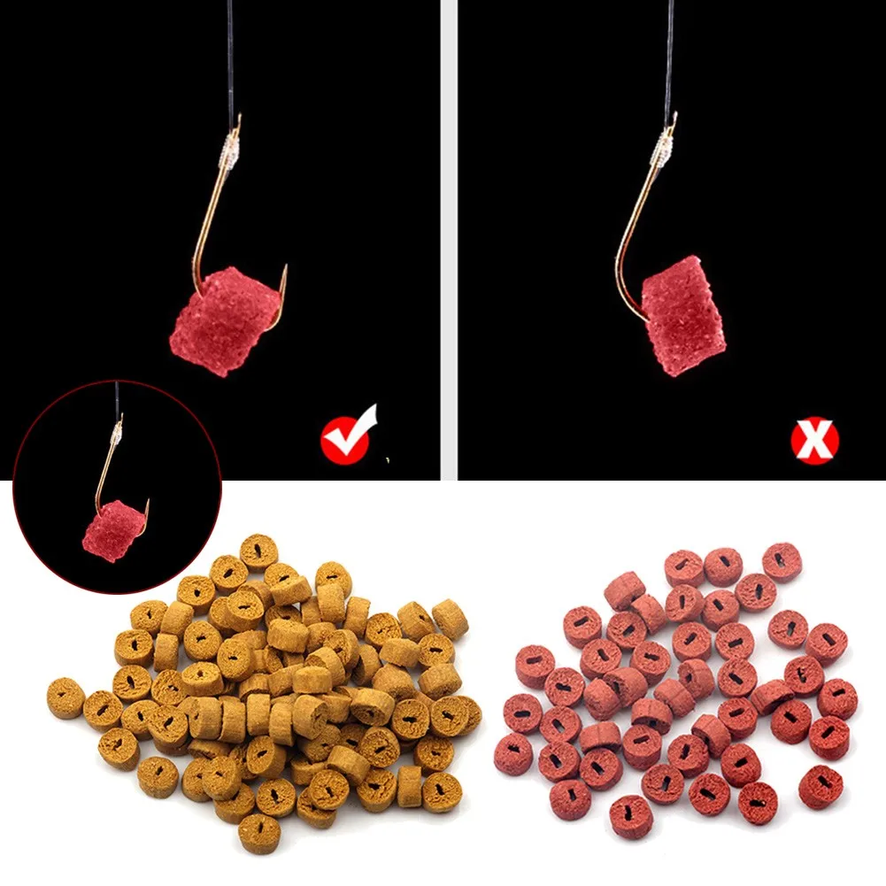 

100pcs Carp Fishing Hollow Bait Grass Carp Baits Lure Particle Boilie Pellets Fishing Formula Insect Particle Terminal Tackle