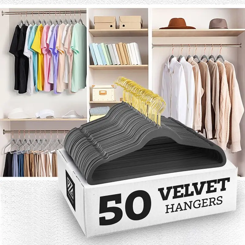 

10PCS Velvet Hanger Non-Slip Flocking Multifunctional Clothes Hangers Camisole Suit Shirt Coat Closet Organizer Saving Space
