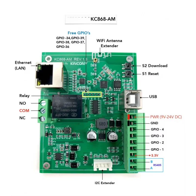 KC868-AM Esp32 с реле IO плата расширения ESP32 и множество видов интерьера