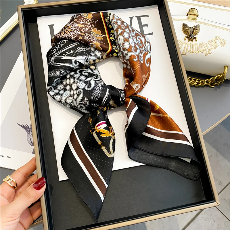 Роскошный 100% натуральный шелковый шарф Женская Косынка бандана модный дизайн