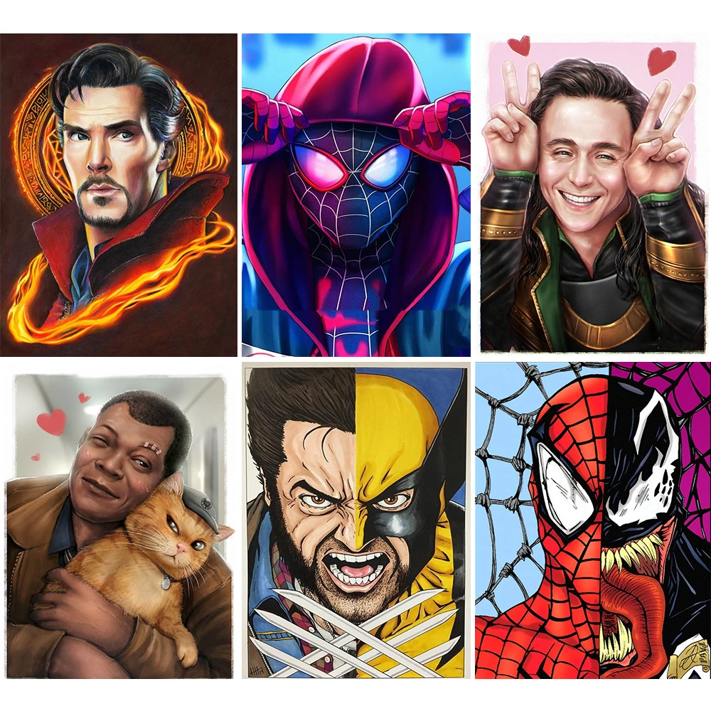 

Disney 5D Diamond Painting Cute Superhero Diamond Embroidery Full Round Square Drill Cartoon Portrait Rhinestones Kit Home Decor