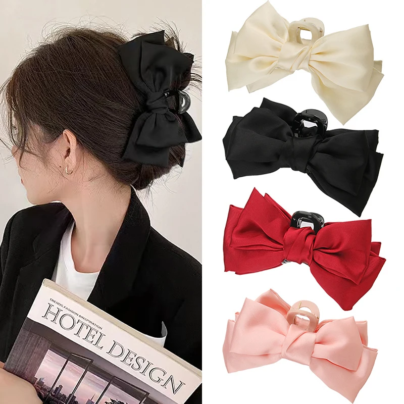 

Large Bowknot Claw Clip The Fugitive Princess Claw Clip Fabric Art Hair Clip Handmade Coiled Hair Shark Clip Hair Accessories