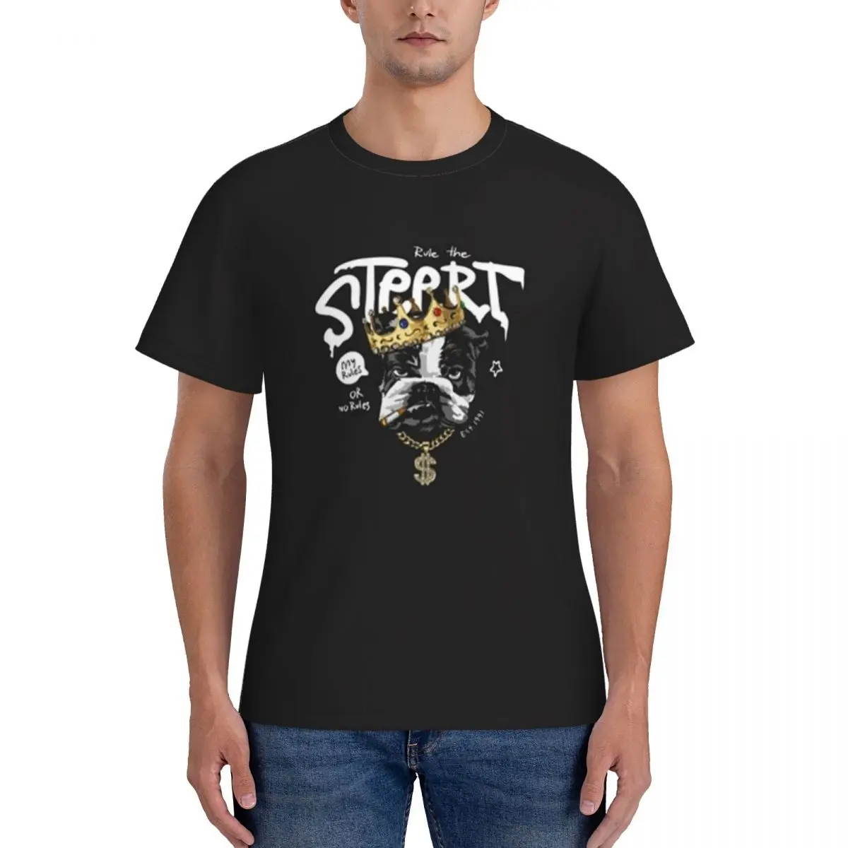 

Повседневная модная популярная футболка в стиле Харадзюку С 3D-принтом слогана собаки, одежда для улицы, размеры S-7xl