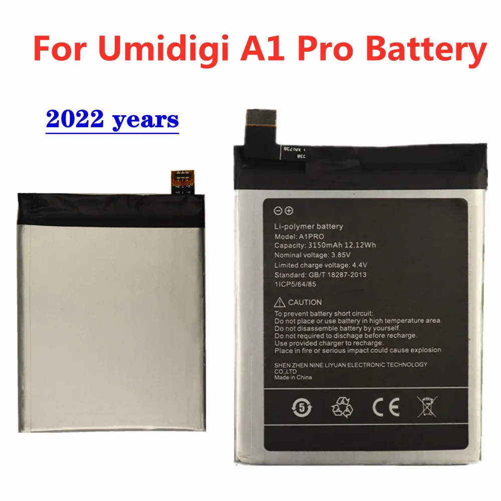 

2022 years New UMI A1Pro Mobile phone Battery For UMIDIGI A1 Pro Battery 3150mAh Long Standby Time Batteries In Stock