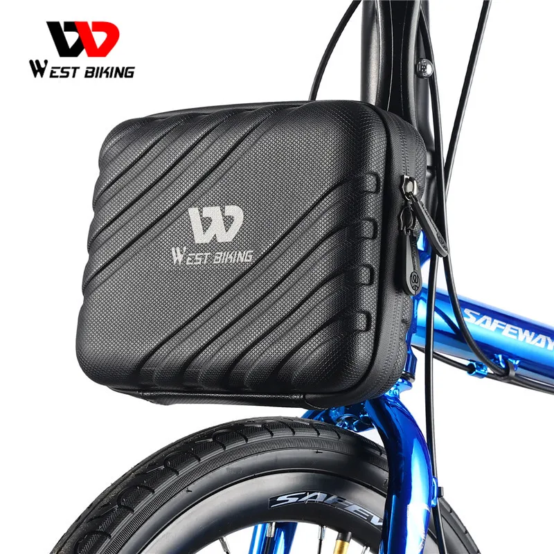 

WEST BIKING Hard Shell Folding Bicycle Bag Waterproof Cycling Storage Bag Front Electric Scooter Panniers Case Bike Accessories