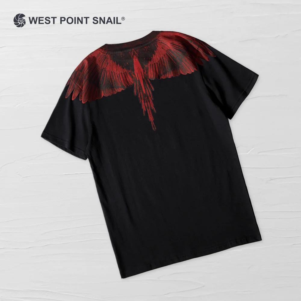 Футболка с принтом Крылья для мужчин и женщин повседневная Готическая рубашка