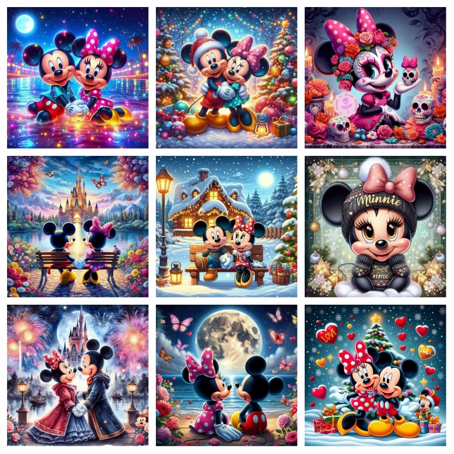 Рождественский Набор Мозаики Диснея Микки И Минни Маус Мультяшная Алмазная