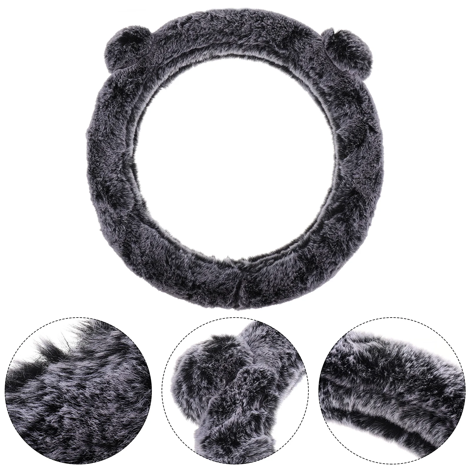 

Steering Wheel Cover Warm Car Plush Universal Fluffy Protector Sleeve Protectors