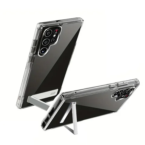 Прозрачный чехол UYUXIO с подставкой для мобильного телефона Samsung Galaxy S25 Ultra Plus S24 S23 FE S22, чехлы-подставки, задняя крышка с держателем