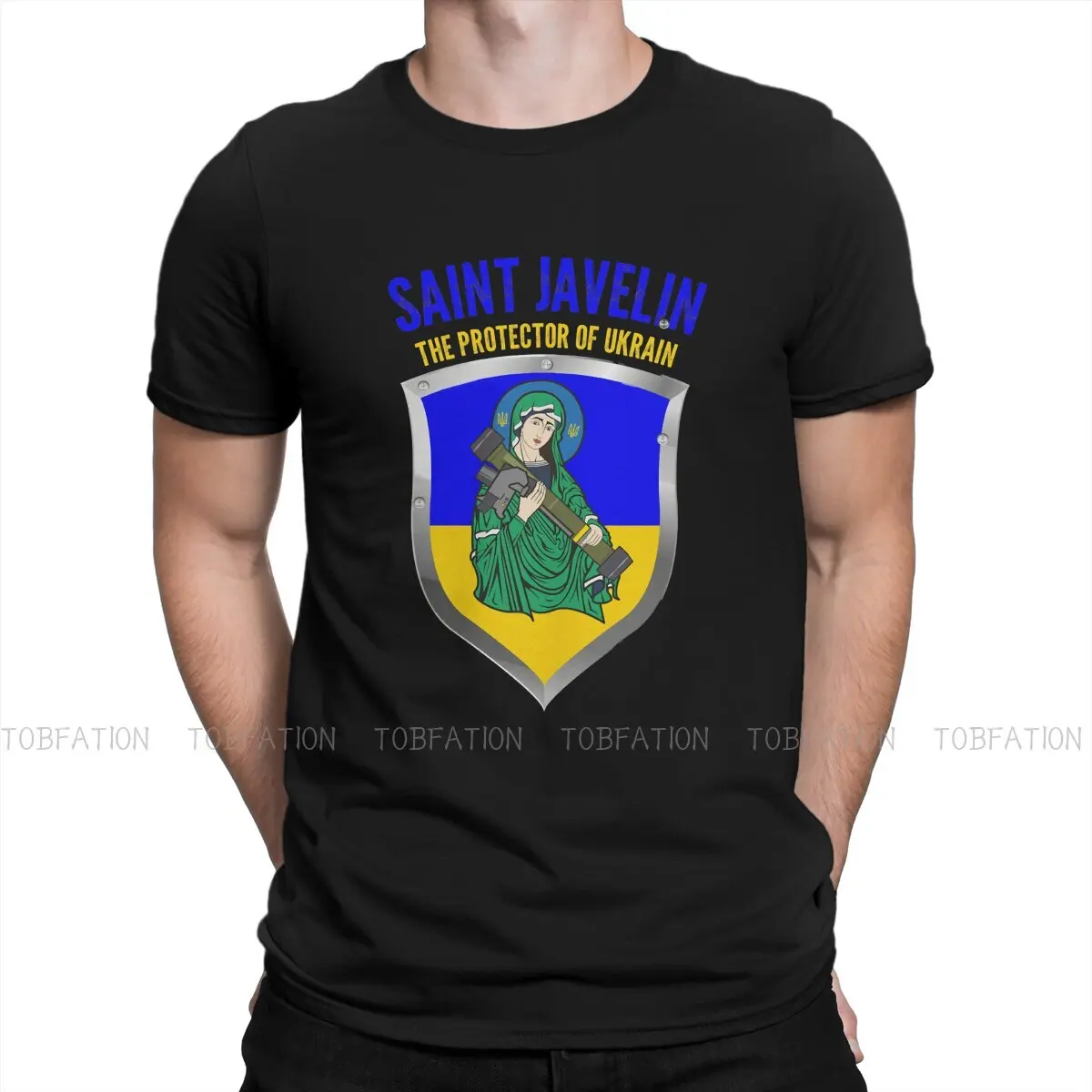 

Мужская футболка из искусственной кожи SAINT JAVELIN, облегающая футболка с защитой украинской ткани, новый дизайн, горячая распродажа