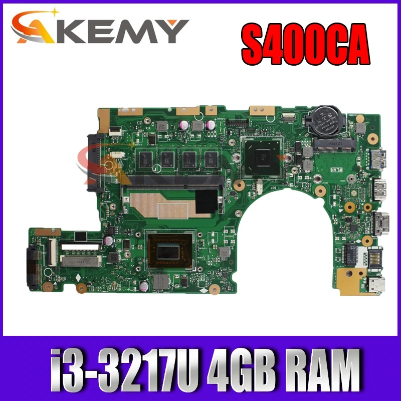 

Материнская плата для ноутбука ASUS S400 S400CA S500CA, системная плата S400CA, модель REV 2,1 i3-3217U, Встроенная память 4 Гб, 100% протестирована, бесплатная дос...