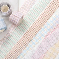1 roll paper trace washi paper tape cream plaid series plaid ins basic ledger materials diy decorative stickers