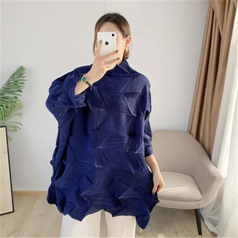 Плиссированные Топы ALSEY Miyake с бриллиантами женская летняя новая широкая футболка